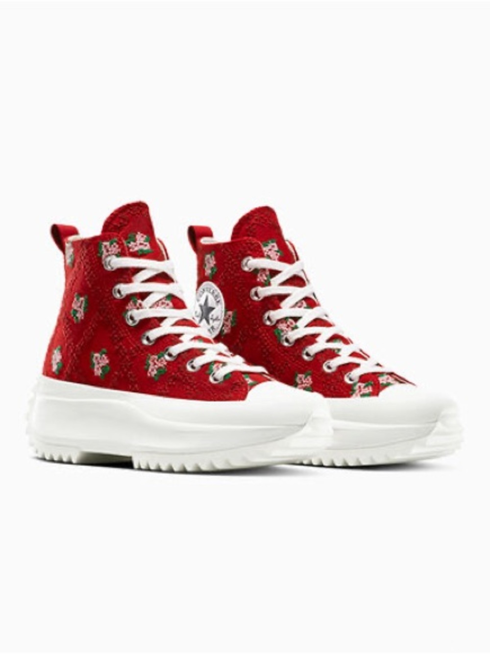 CONVERSE Run Star Hike Platform Rose Cross Stitch